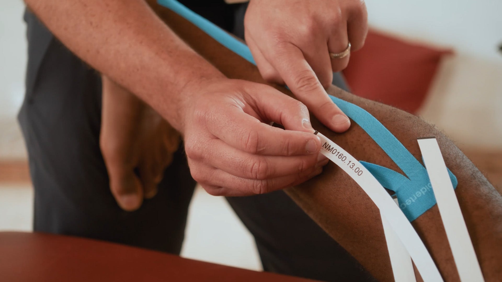 Spidertech Lymphatic Tape Applied To Calf