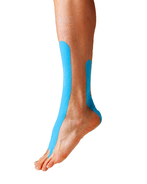 Blue ankle precut kinesiology tape